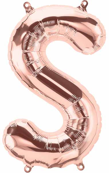 16 Inch Rose Gold Letter S Balloon