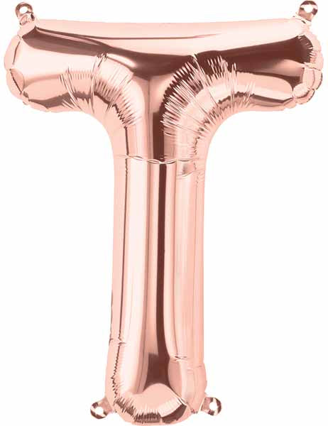 16 Inch Rose Gold Letter T Balloon