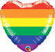 Rainbow Stripes 18" Heart Foil Balloon