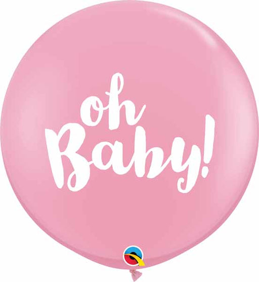 Oh Baby! Pink 3 ft Latex Balloons, 2 Pack
