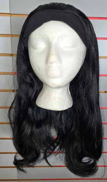 Black Schoolgirl Costume Wig with Headband