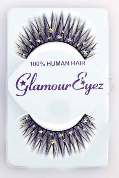 Glamour Eyez Black Rhinestone False Eyelashes