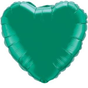 4-Inch Emerald Green Heart Mylar Balloon