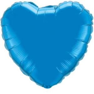 4-Inch Sapphire Blue Heart Foil Balloon