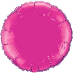 Ballon rond en aluminium magenta, 45 cm