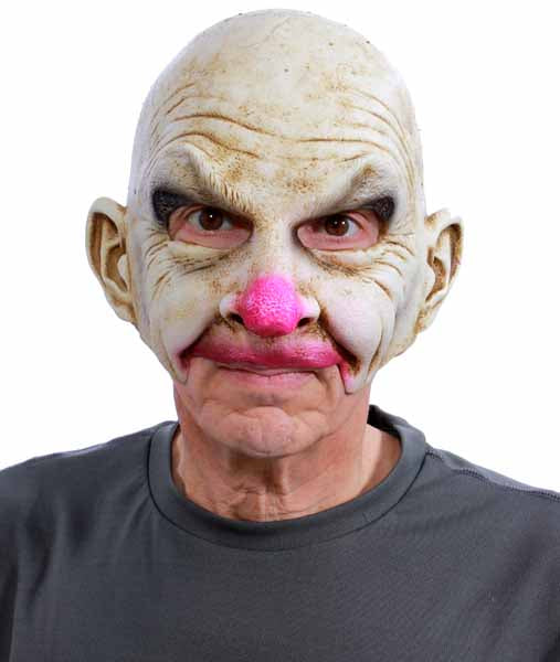 Bald Carnival Creep UV White Glow Clown Mask