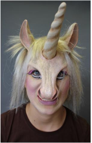 Unicorn Half Mask with Hair
