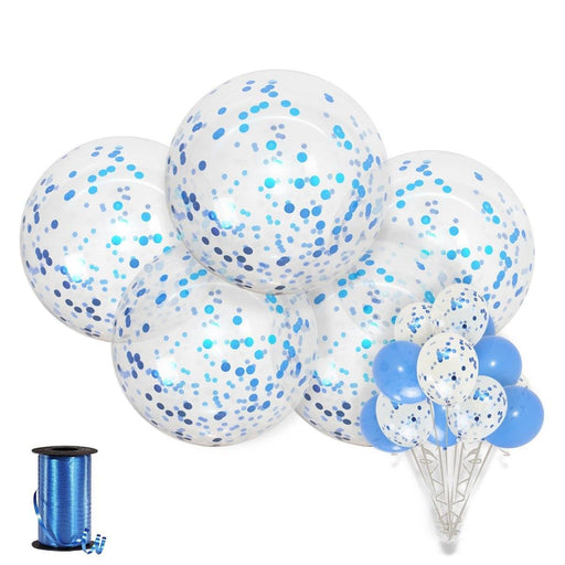 36-inch Giant Blue Confetti Balloons 15ct - Shimmer & Confetti