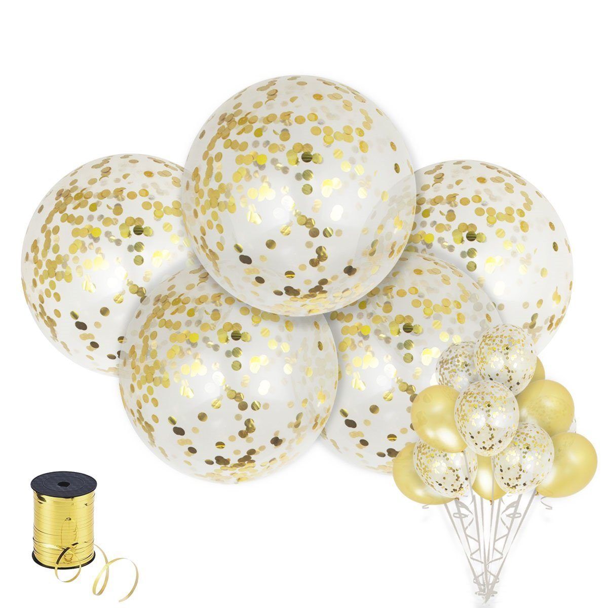 Buy Confetti Balloon Blue Party 36 Inch Large & Small Gold Online in India  