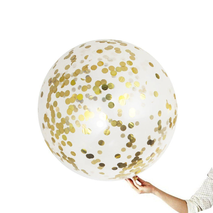 15 Pack Large Gold Confetti Balloons - Main 4
