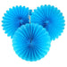 6-inch Turquoise Blue Paper Fans 4ct - Shimmer & Confetti