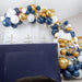 16 Foot Navy Blue Metallic Gold White Balloon Garland & Arch Kit - Main