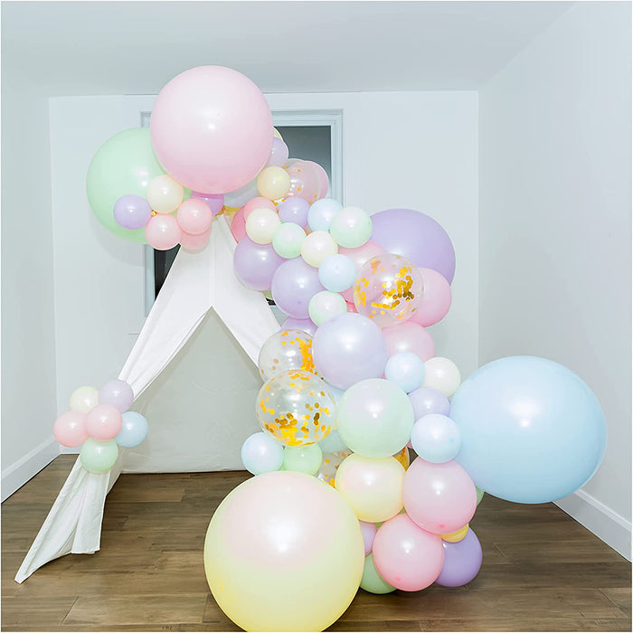 Pastel Rainbow Balloons Garland Birthday Party Decorations Baby Shower Room  Layout Arch Set Light Colors Balloon Party Supplies 