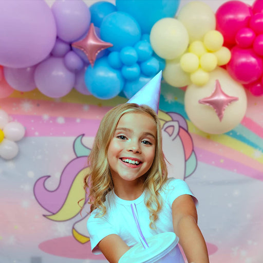 Unicorn Balloons Arch Garland Kit With 7ft by 5ft Rainbow Unicorn Back —  Shimmer & Confetti