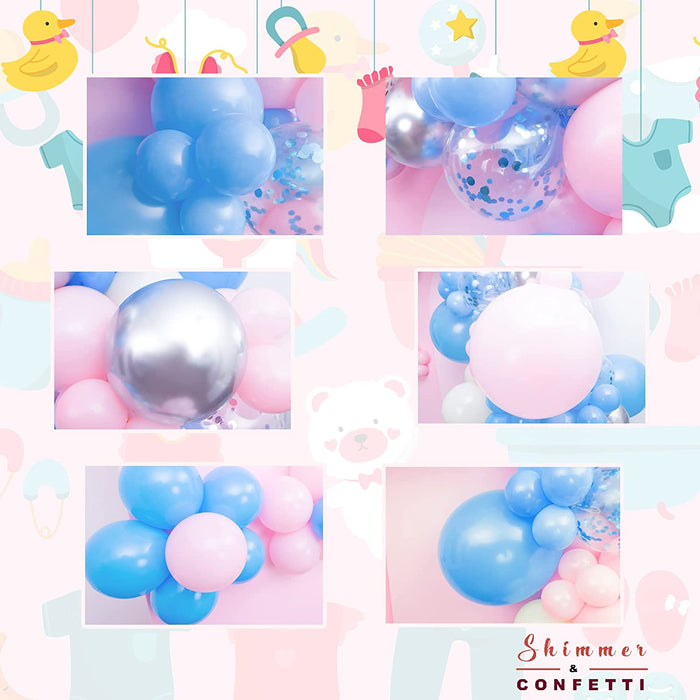Pastel Blue Balloon Garland, Gender Reveal Balloon Decor