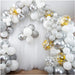155 Pack Premium DIY White, Silver, Gold and Gray Balloon Arch and Garland Kit - Main