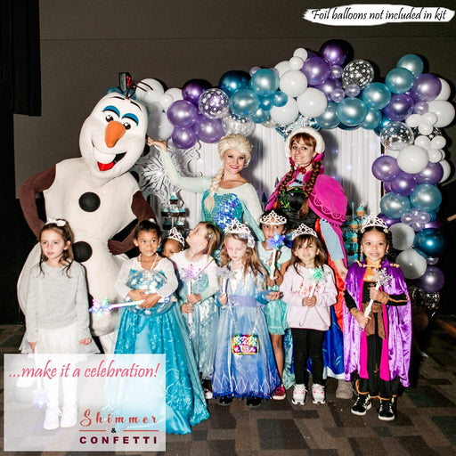 92 Pack Ice Princess Birthday Party Supplies - Ice Princess Balloon Arch and Garland Kit - Main 2
