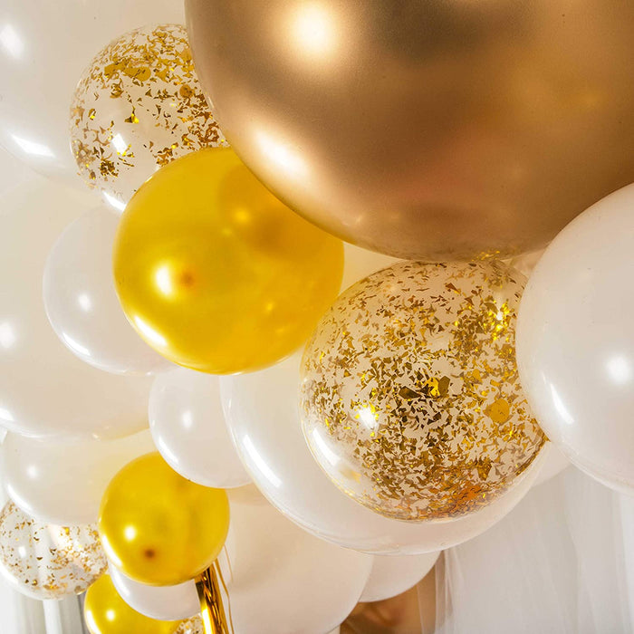 16-Foot DIY White and Gold Balloon Garland and Arch Kit - Main 3