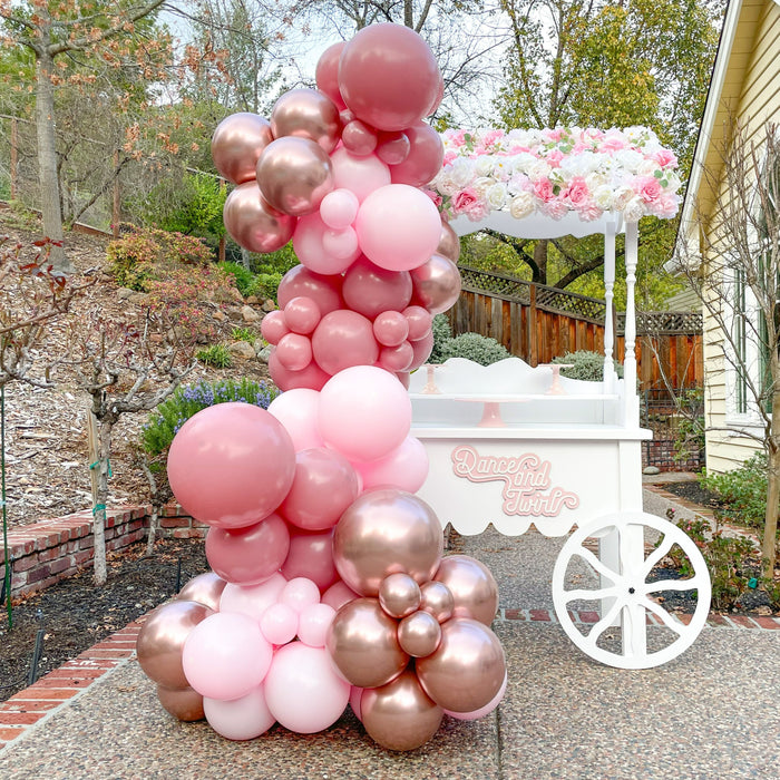 16ft Terra Rosa, Candy Pink and Rose Gold Balloon Arch and Garland Kit