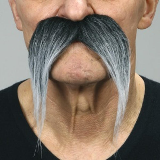Horseshoe Moustache - Black/Grey