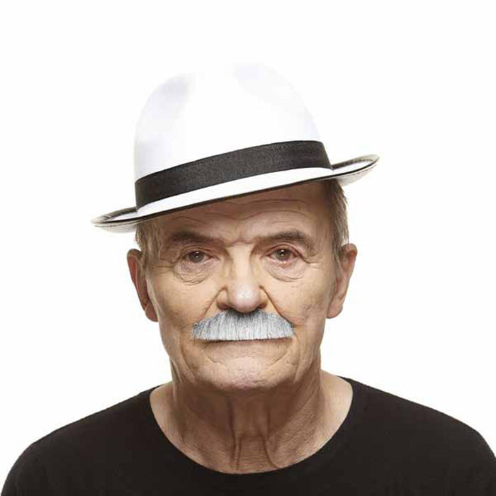 Moustache Accessory - White Grey