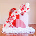16ft Red and White Christmas and Valentine Balloon Arch and Garland Kit with Candy, Candy Cane and 4D Gift Balloons - Shimmer & Confetti