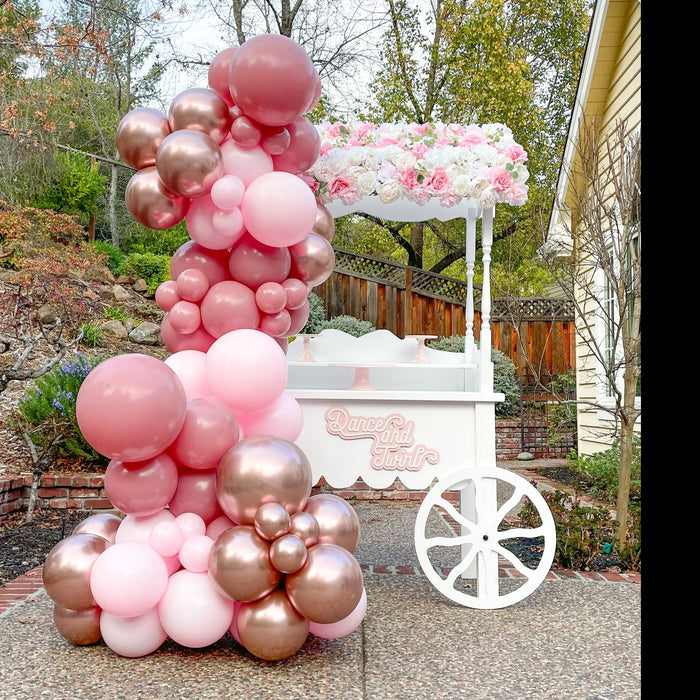 16ft Terra Rosa, Candy Pink and Rose Gold Balloon Arch and Garland Kit