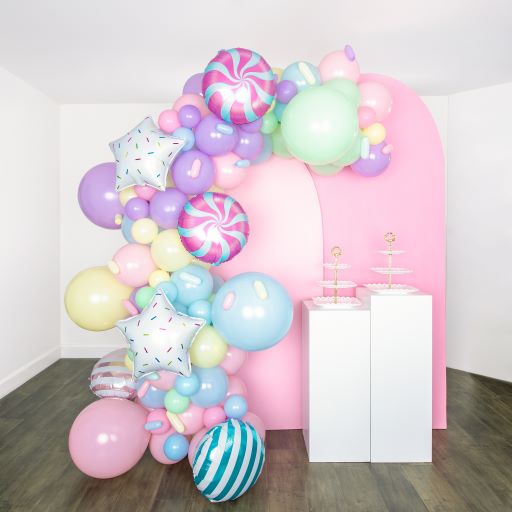 YANSION Candyland Balloon Garland Kit,Pastel Rainbow Birthday