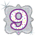 18" Number 9 Candle Style Holographic Foil Balloon (5/Pk)