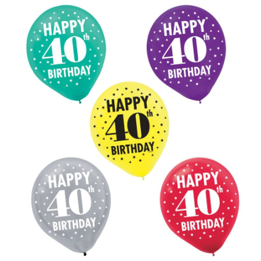 Here's to Your 40th Birthday Printed Balloons (45/Pk)