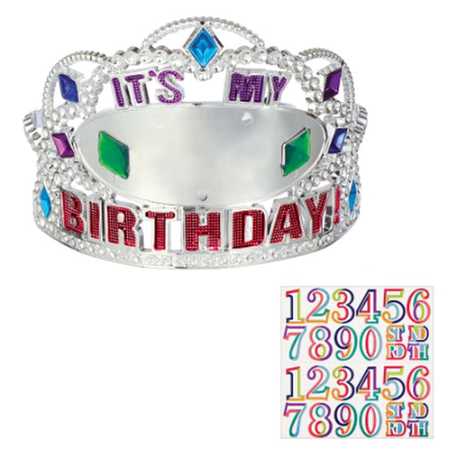 Customizable 3.5" Birthday Tiara with Stickers (18Cs/Pk)