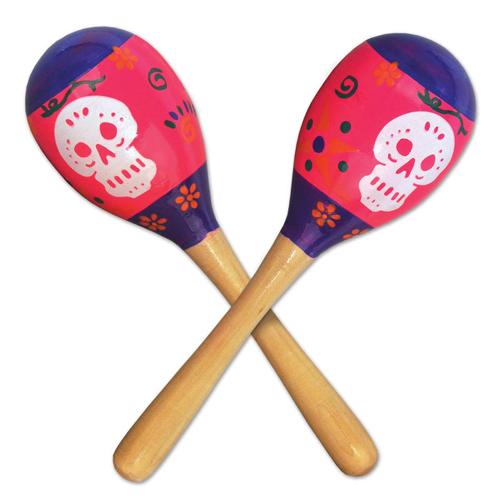 Colorful Day Of The Dead Theme Maracas
