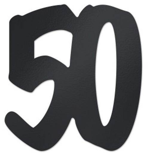 Gleaming "50" Foil Silhouette Elegant Decor for Milestone Celebration (3/Pk)
