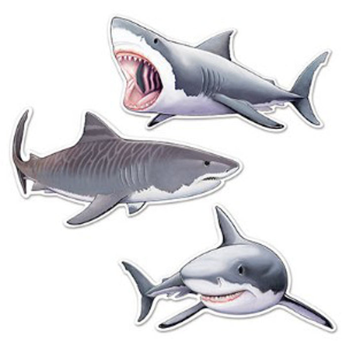 Shark Cutouts 3/Pkg
