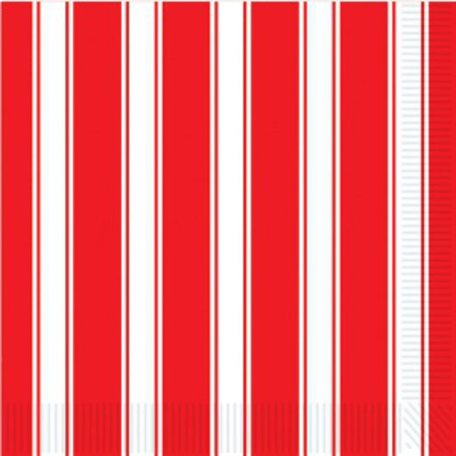Red & White Stripes Luncheon Napkins - 50/PK