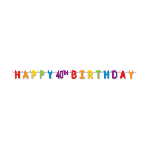 Multicolor Happy 40th Birthday Streamer Sprightly Decor for a Milestone Occasion (3/Pk)