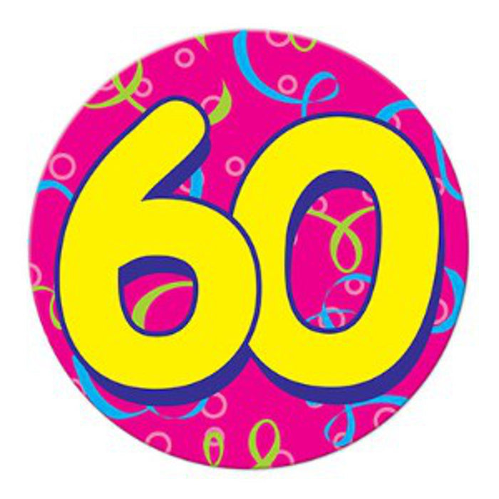Jumbo '60' Button Celebrate Six Decades in Style (3/Pk)