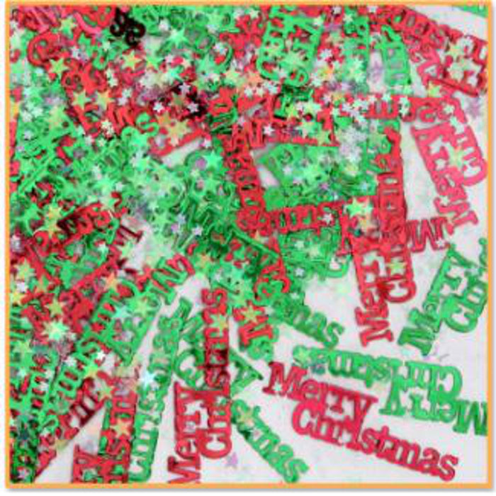 Merry Christmas Red And Green Confetti