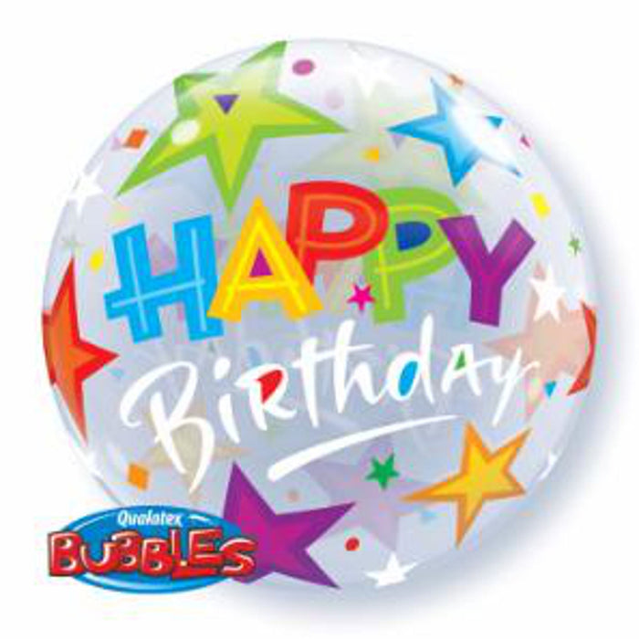 22" Birthday Brilliant Stars Bubble Balloon A Stellar Burst of Celebration (3/Pk)