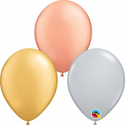 Qualatex 5" Tri Color Latex Balloons (100/Pk)