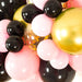 Black, Pink and Gold Balloon Arch and Garland Kit (5, 10, 16 foot) - Shimmer & Confetti
