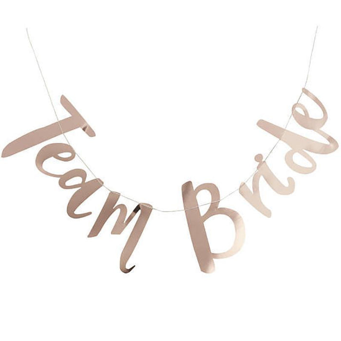 Bridal Shower "Team Bride" Banner - Rose Gold - Shimmer & Confetti