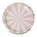 Dusty Pink Fan Stripe Dinner Plates 12ct - Shimmer & Confetti