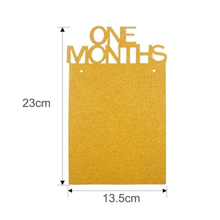 First Birthday Photo Banner - Gold - Shimmer & Confetti