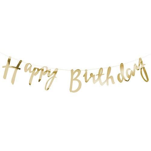 Happy Birthday Banner - Gold - Shimmer & Confetti