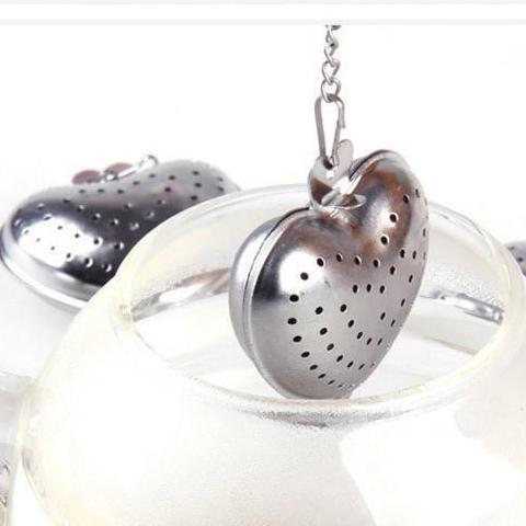 Heart-Shaped Tea Strainer in Organza Bag - Shimmer & Confetti