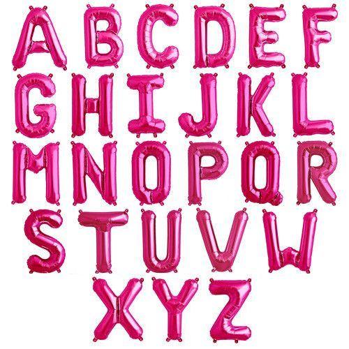 Hot Pink Foil Letter Balloon balloon arch and garland shimmer and confetti balloons unicorn baby shower bridal shower party supplies birthday decoration first