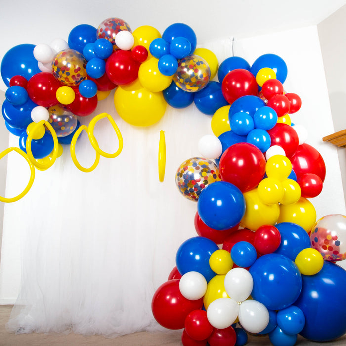 16-Foot Superhero Balloon Garland and Arch Kit with Colorful Balloons