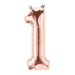 Number 1 Foil Birthday Balloon - Rose Gold - Shimmer & Confetti