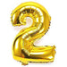 Number 2 Foil Birthday Balloon - Gold - Shimmer & Confetti
